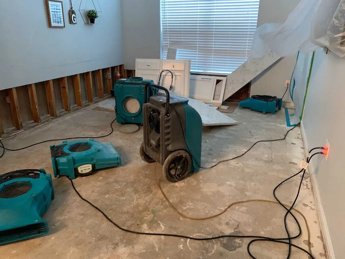Dehumidifier in flood-cut room for Water Extraction & Removal in Long Beach